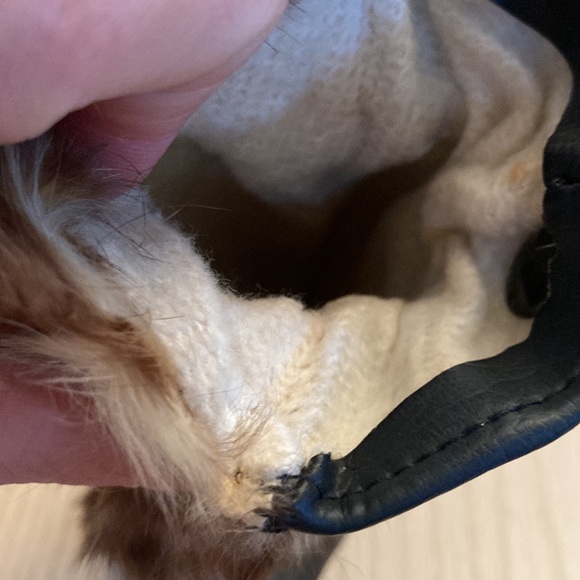 VINTAGE genuine rabbit fur mittens with snaps - Picture 3 of 5